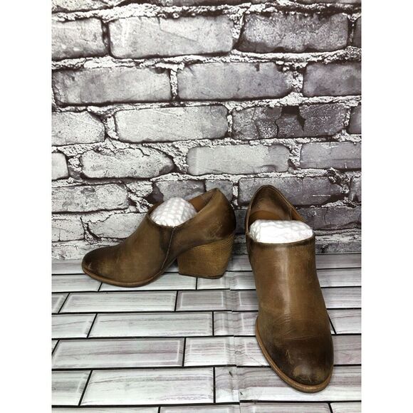 Kork-Ease Brown Leather Stacked Heel Wedge Ankle Booties Women’s Sz 7.5M US/38EU - Picture 10 of 16